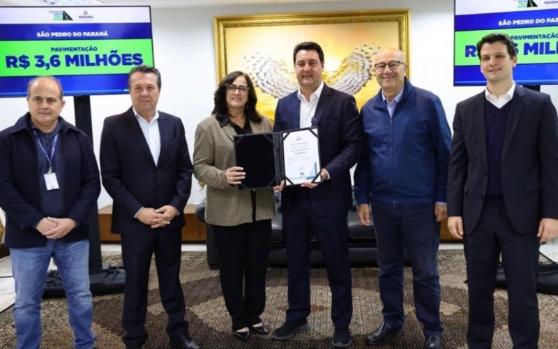 São Pedro do Paraná recebe R$3,6 milhões para asfalto e calçadas novas